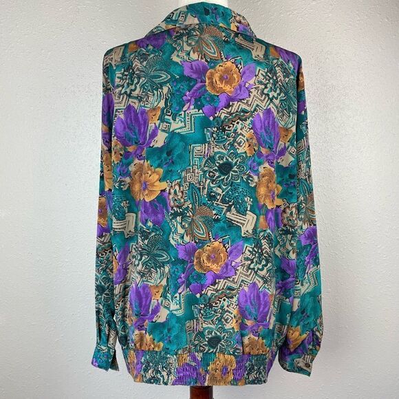 Vintage 80’s Alfred Dunner Floral Button Down Shirt Size 20W EUC - Picture 5 of 6